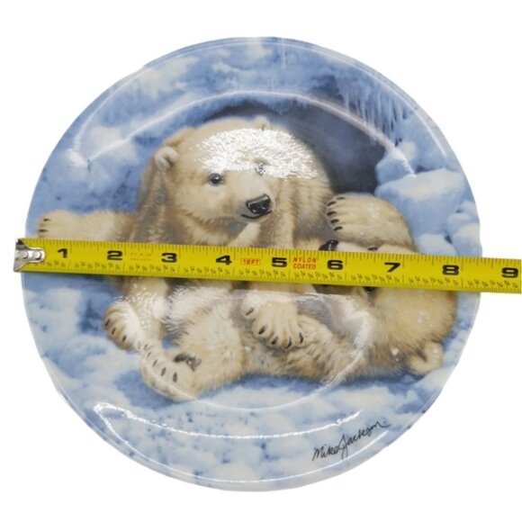 Polar Bear Cubs by Mike Jackson Royal Grafton The Collectors Treasure Plate 1990 - Picture 3 of 7
